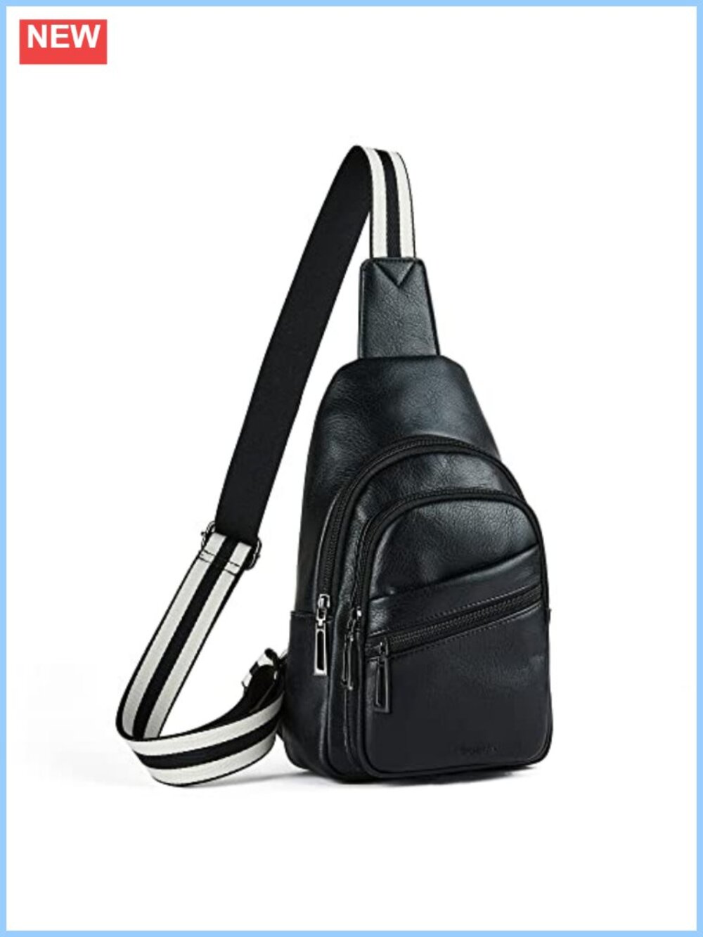 Sling Bag Crossbody Vegan PU Leather Adjustable Strap Anti Theft